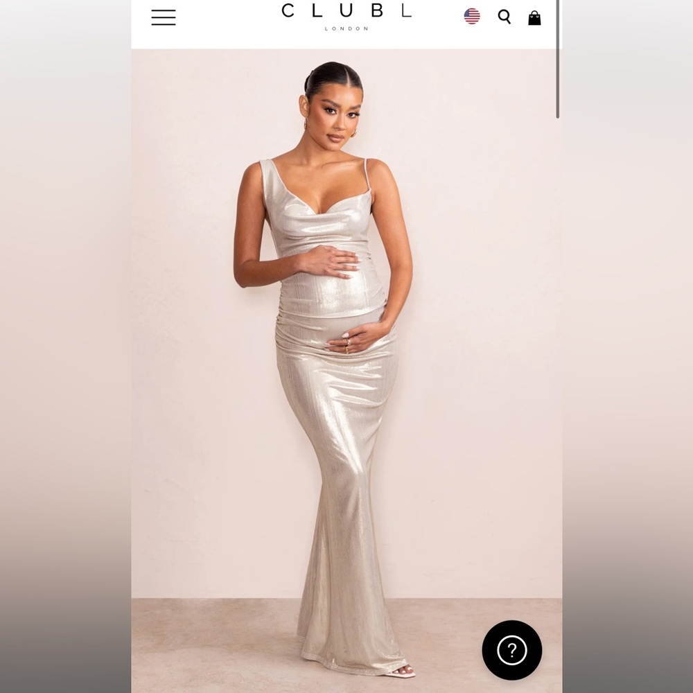 Club L London maternity gown for baby shower or photoshoot
